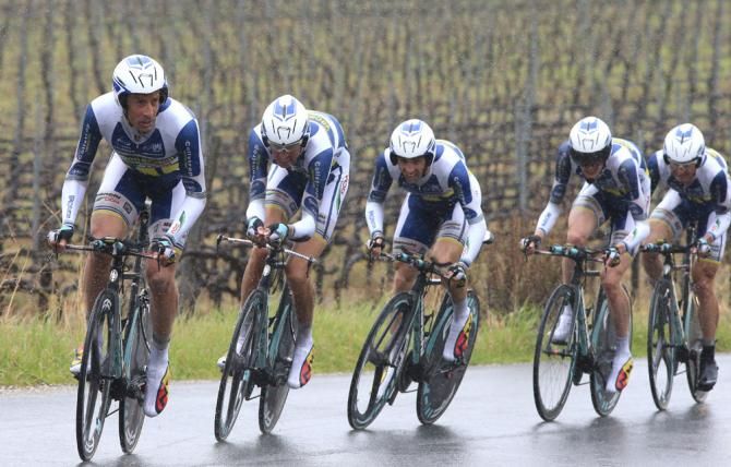 Vacansoleil-DCM in action during the Tirreno-Adriatico team time trial.