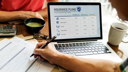 Image of a laptop open to health insurance page