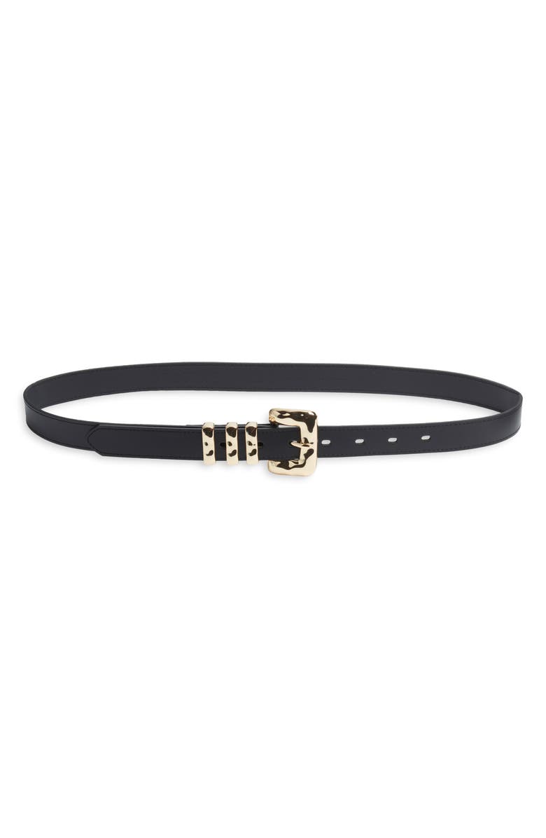 Molten Buckle Leather Belt