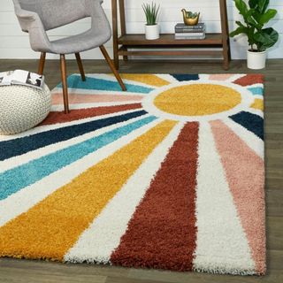 A sunshine-inspired rug, where the sun