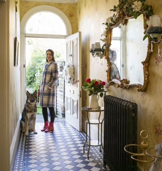 Helena Garcia comes home following a walk with her dog