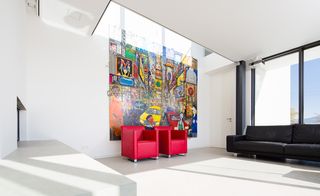 House interior with wall art and furniture pieces