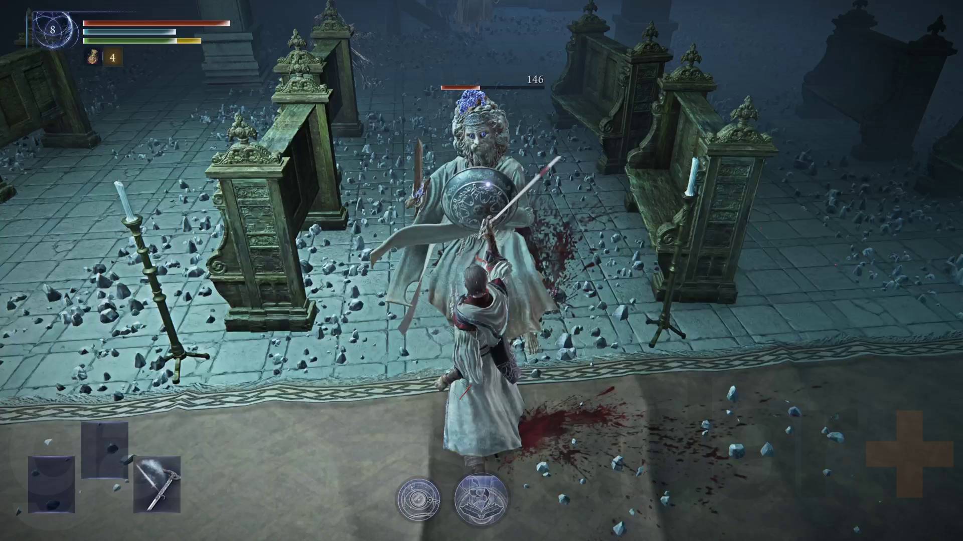 Elden Ring Nightreign Scholar Remembrance quest fighting wizards in the Great Hollow church area