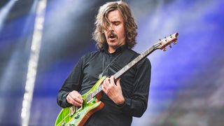 Mikael Akerfeldt of the Swedish progressive rock band Opeth performs in concert during Resurrection Fest on June 30, 2022 in Viveiro, Spain.