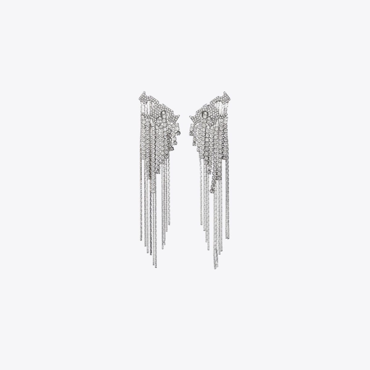 Runway Pavé Serif T Earrings in Gray, Size Os