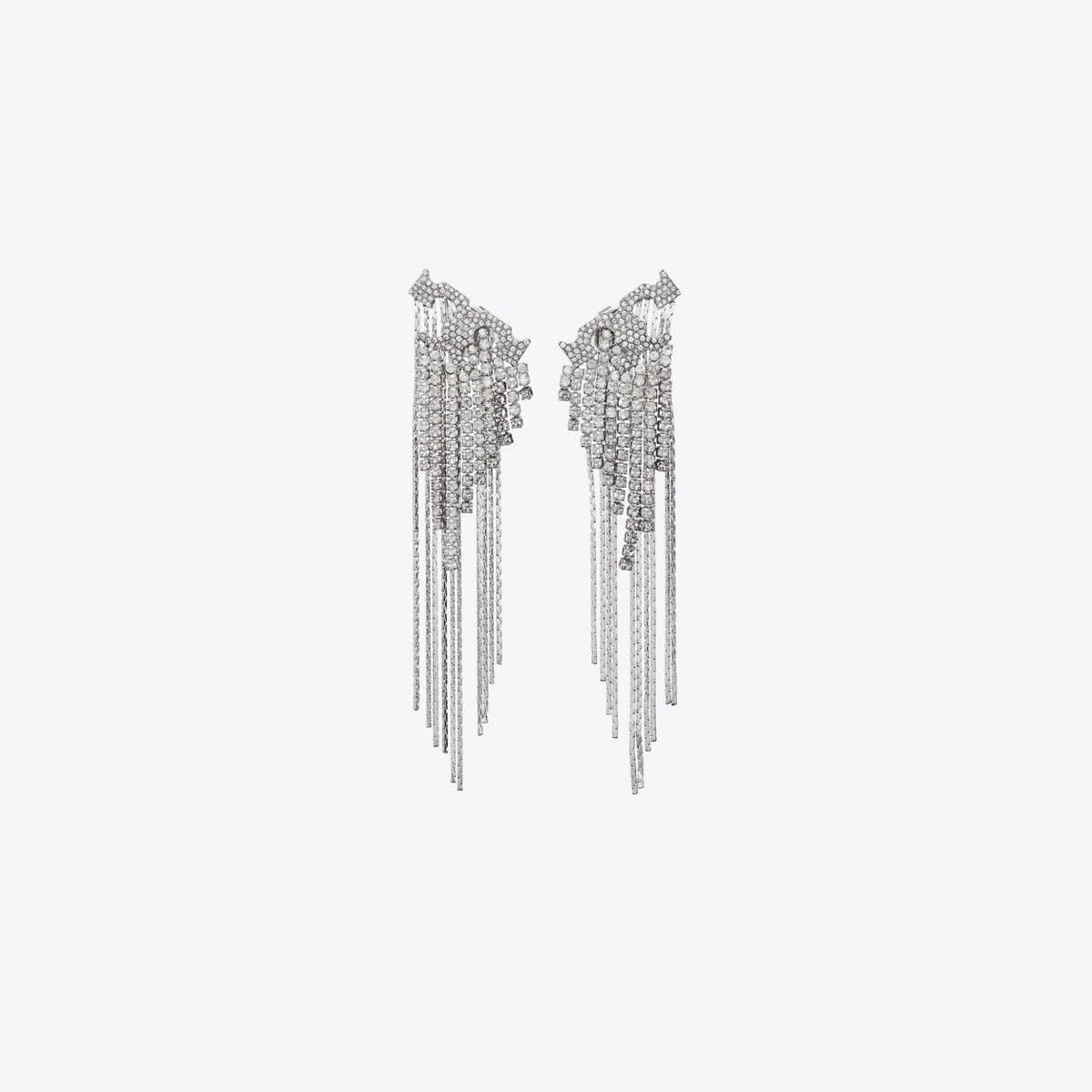 Runway Pav&amp;eacute; Serif T Earrings in Gray, Size Os