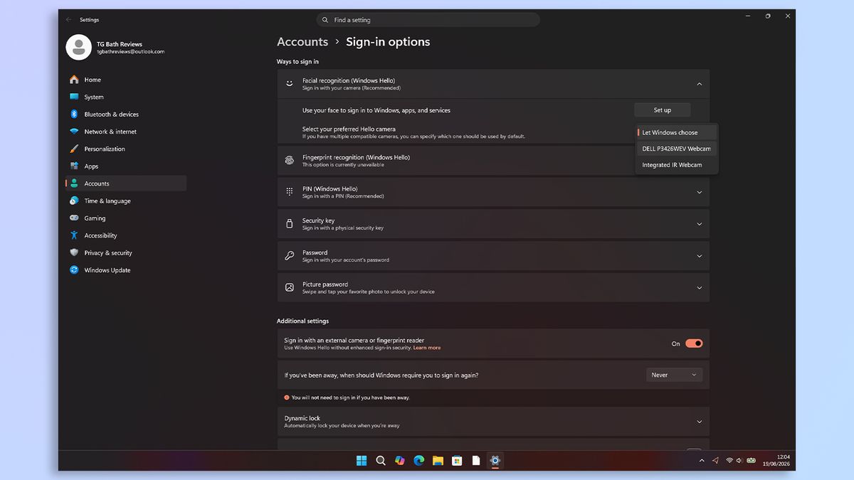 Screenshot showing the Dell Pro P3426WEV's settings