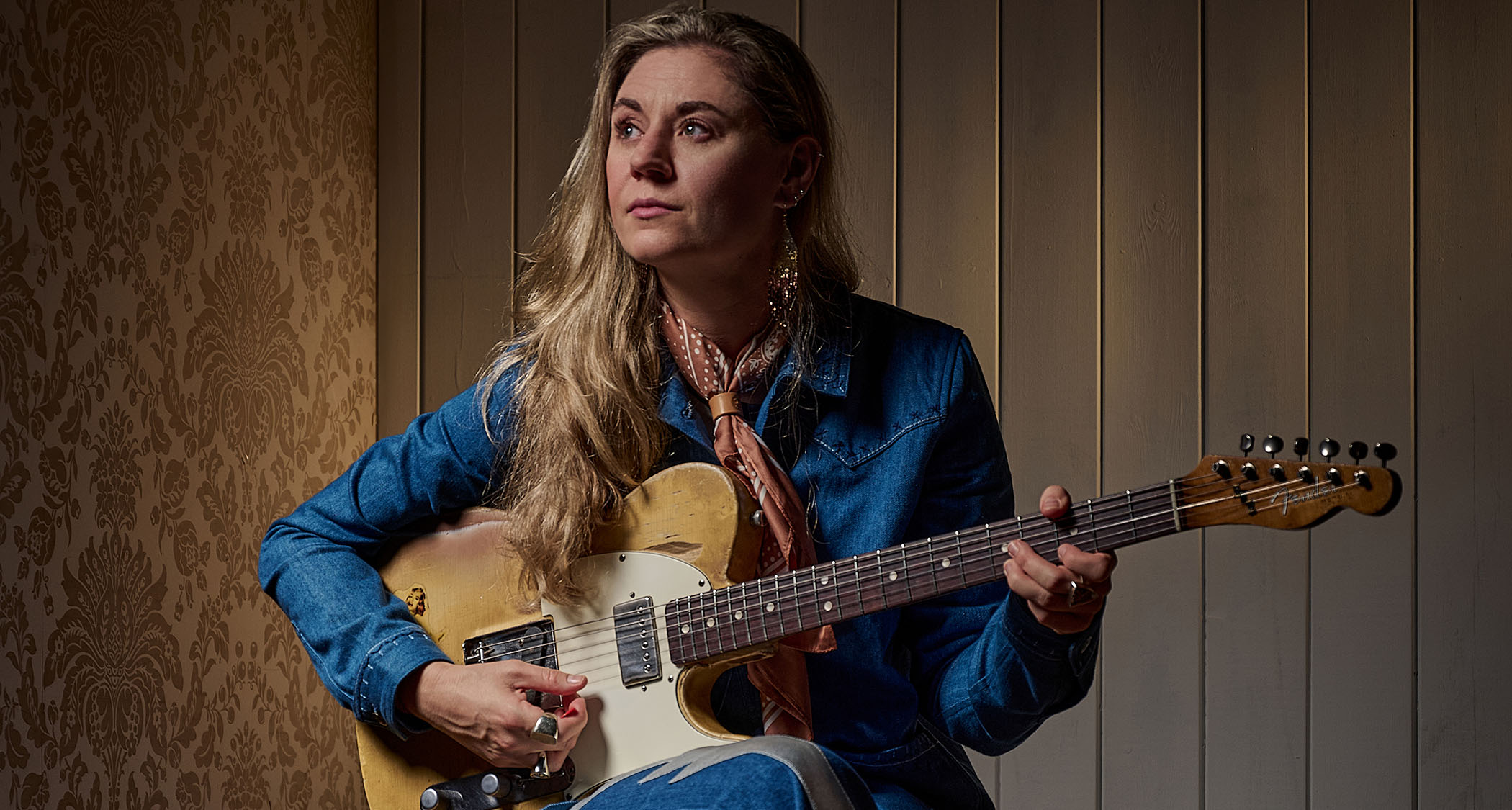Joanne Shaw Taylor is photographed with her 1966 Fender Esquire, aka Junior