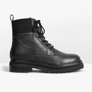lace up boots with ribbed cuff
