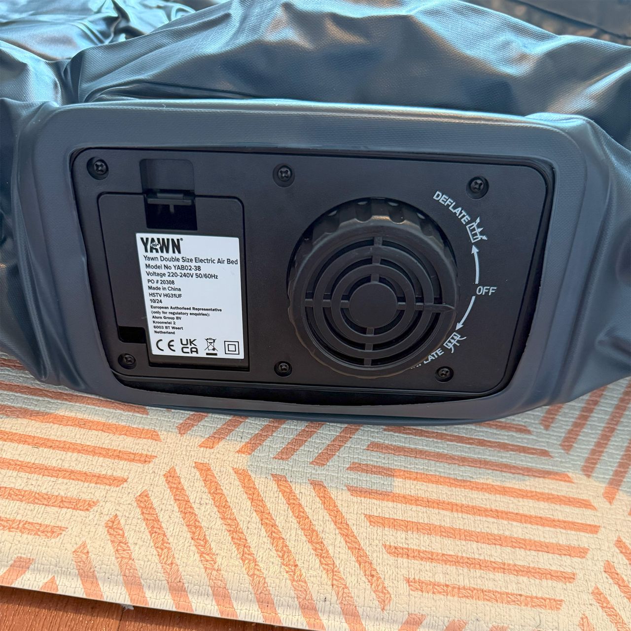 The YAWN self-inflating air bed being tested