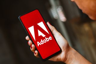 Adobe logo on smartphone