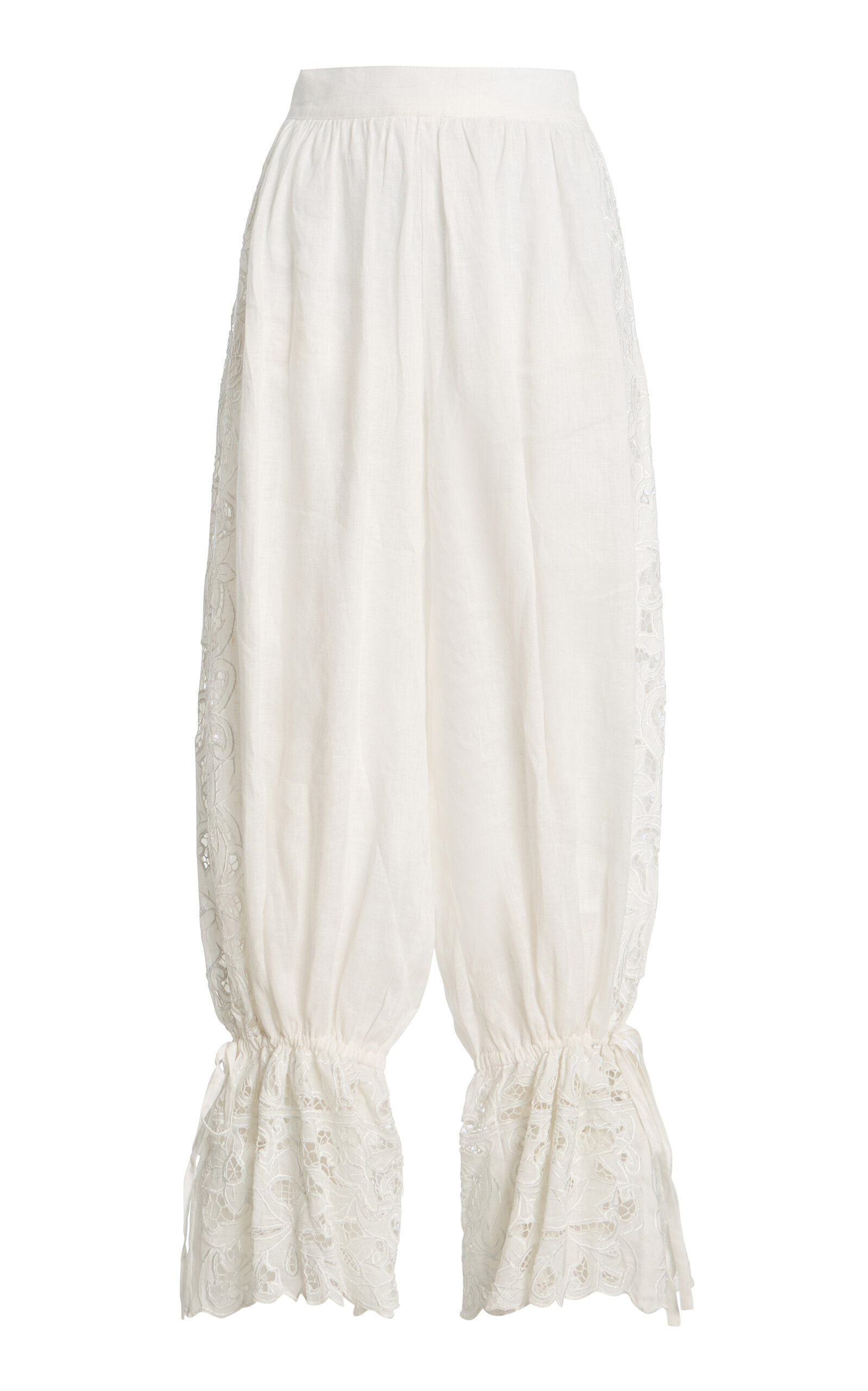 Exclusive La Isla Carlota Cotton Lace Wide-Leg Pants