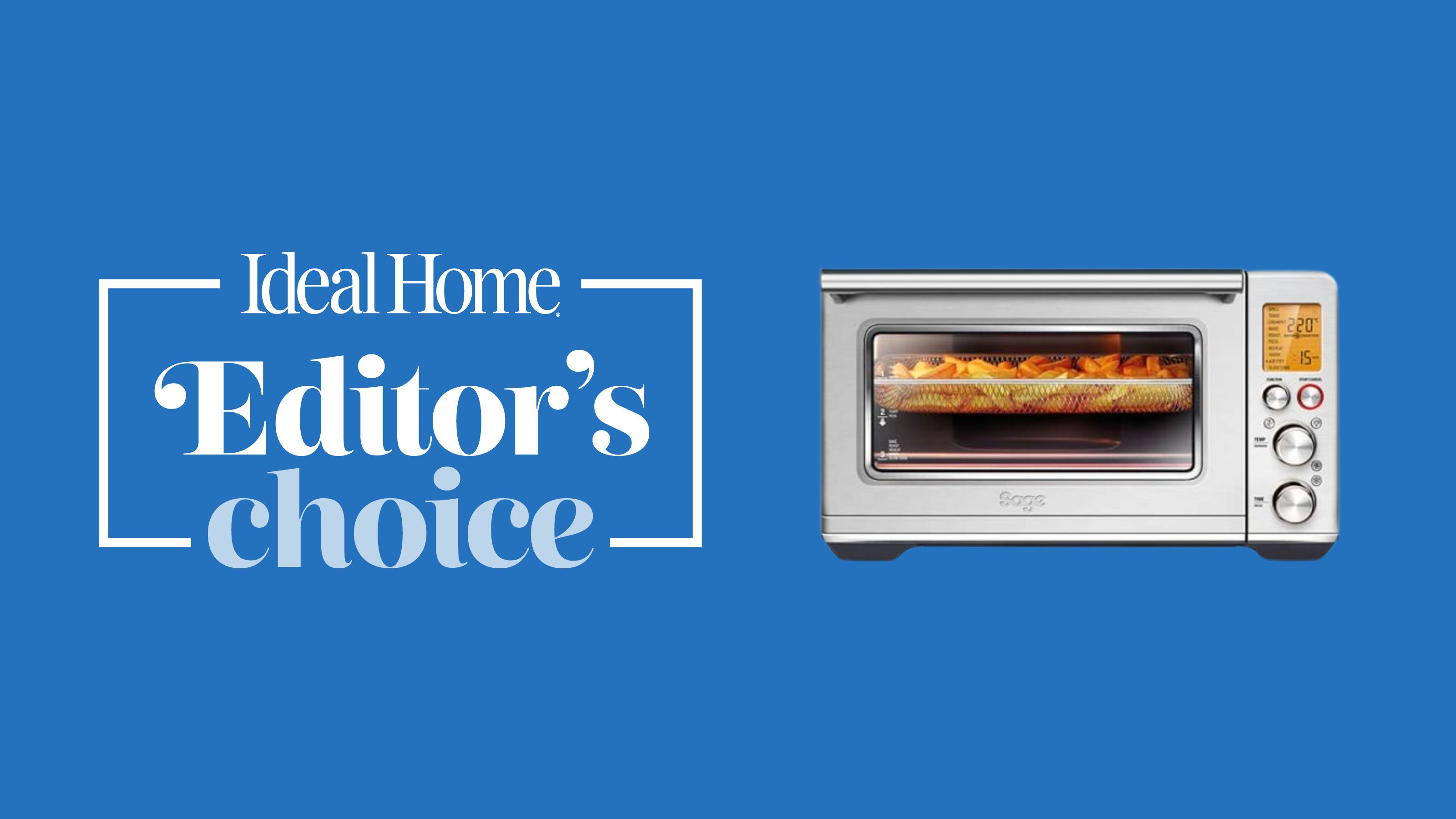 Sage Smart Oven air fryer on blue background