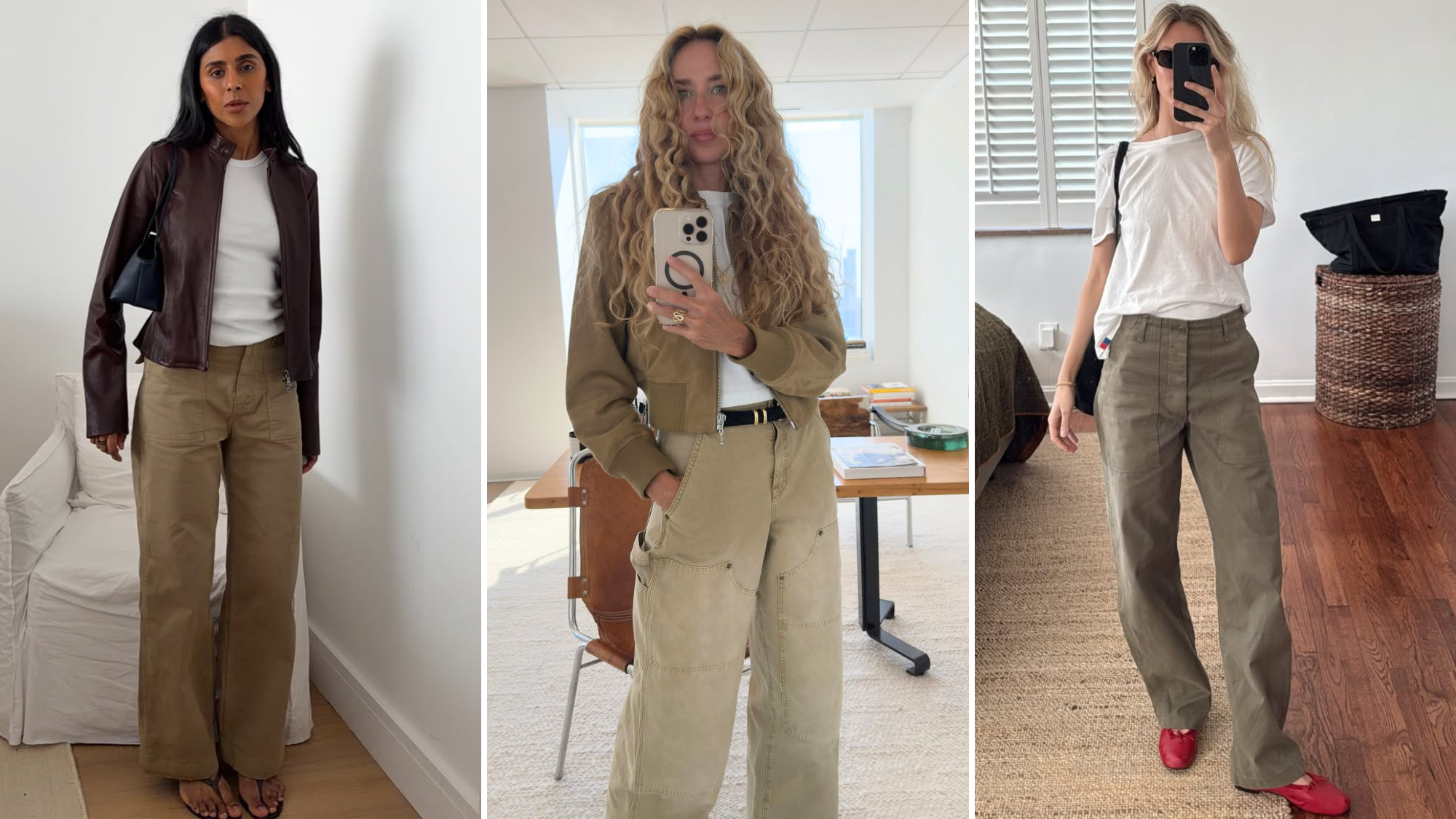 women wearing the cargo trouser trend