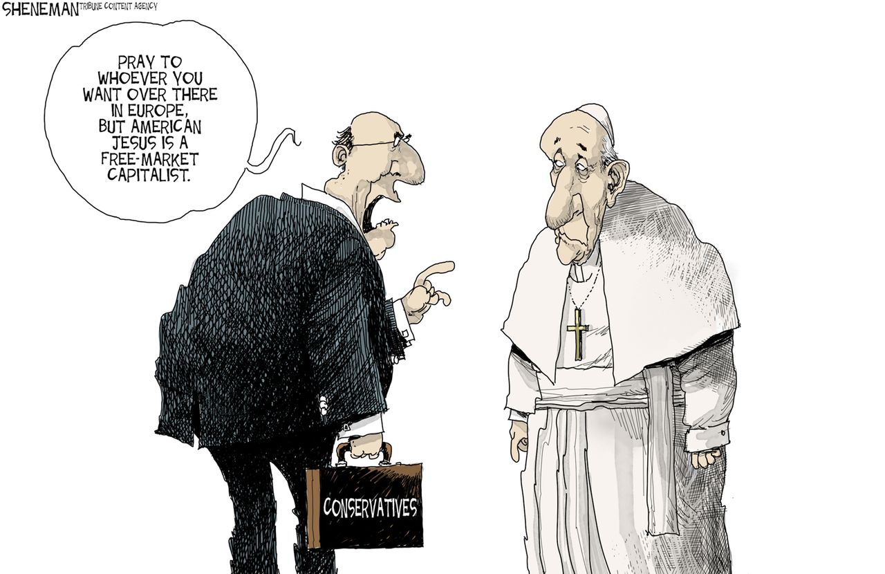 Editorial cartoon U.S. Pope Republicans conservative