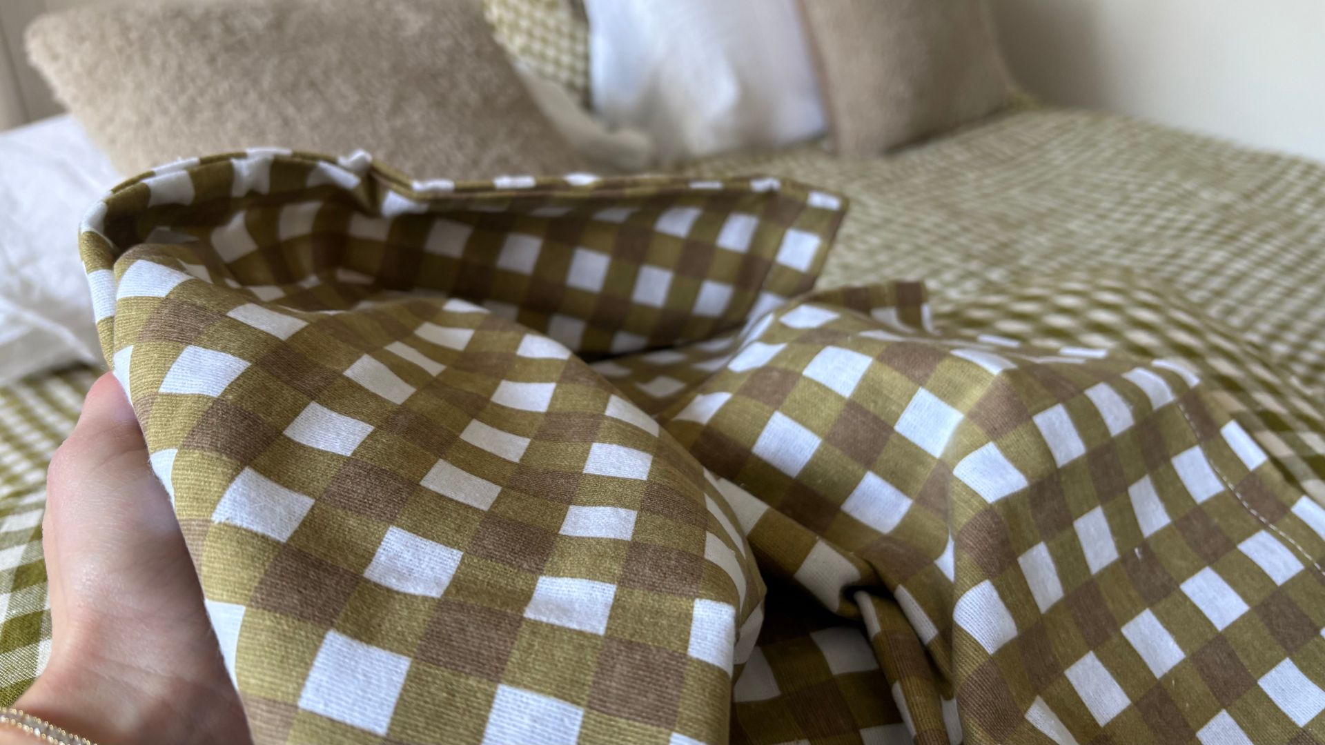 Dunelm Brushed Cotton Bedding on our tester's bed