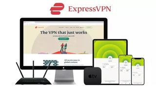 ExpressVPN running on multiple devices inlcuding a desktop, several mobile devices, a router and AppleTV
