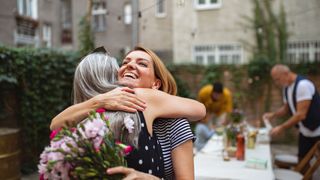 two women embracing