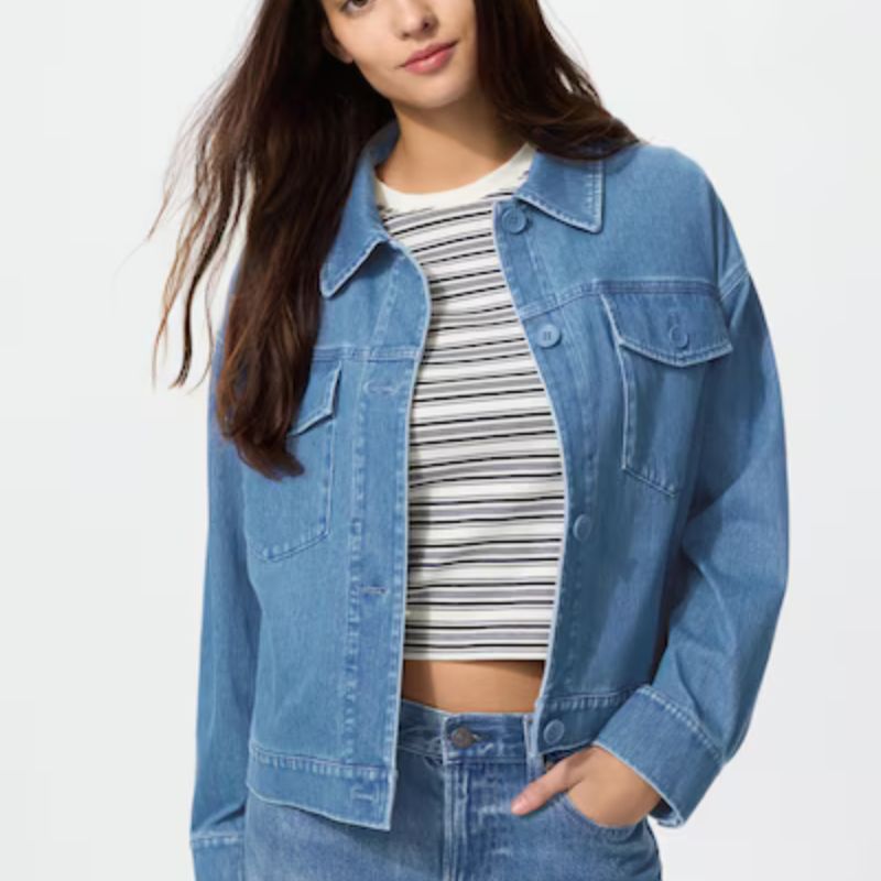 Uniqlo , Jersey Relaxed Jacket in Denim