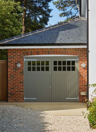 a timber garage door
