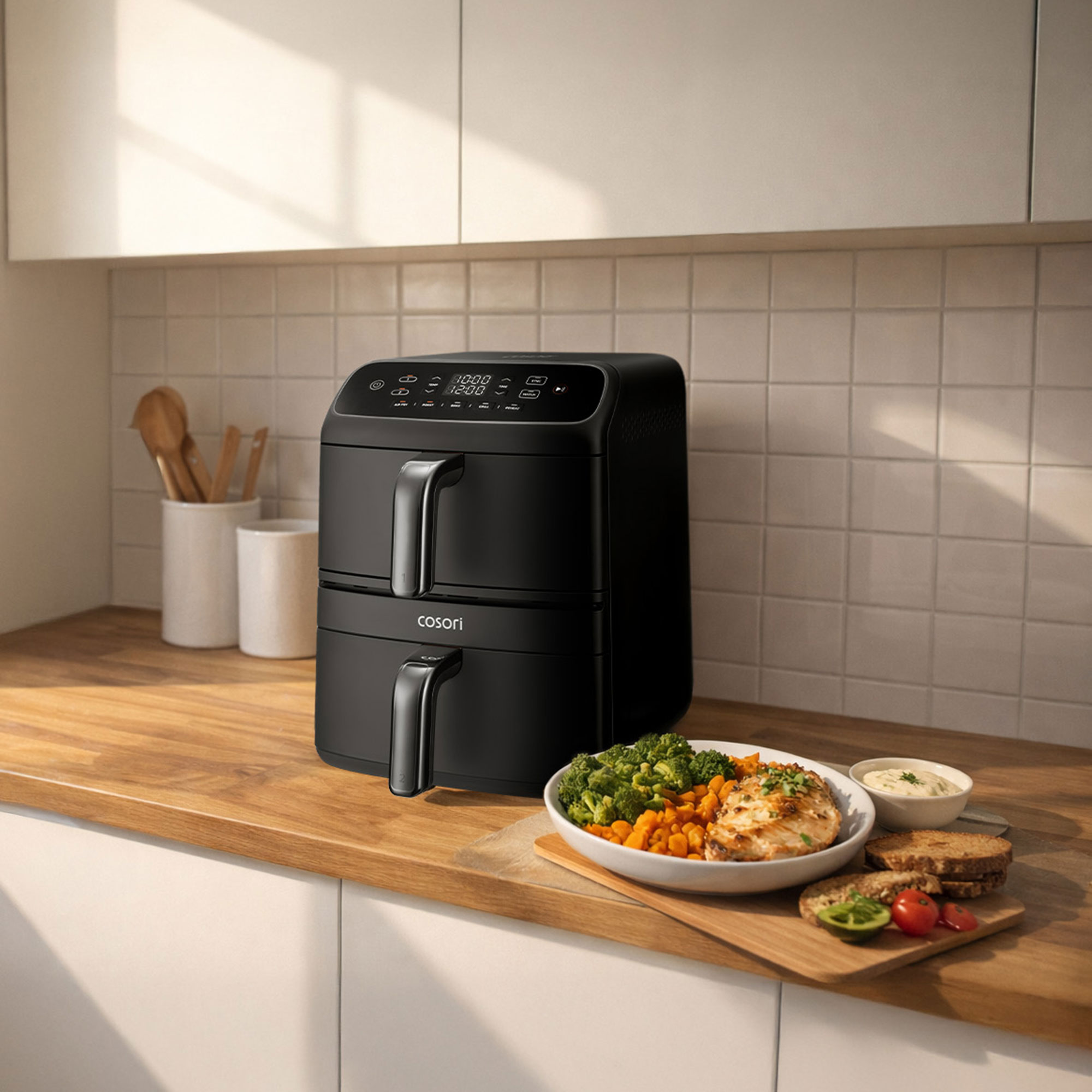 Cosori air fryer in kitchen