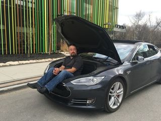 Phil in a Tesla
