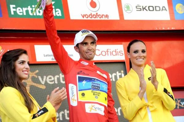 Alberto Contador (Saxo Bank) leads after the 18 stages
