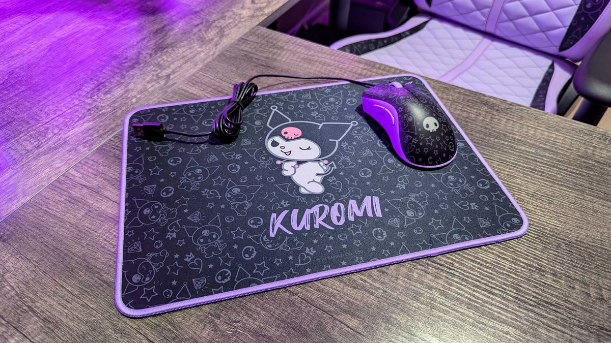 The Razer DeathAdder Essential &amp; Goliathus Bundle Kuromi Edition.