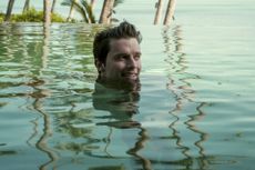 Patrick Schwarzenegger in a swimming pool