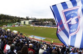 General view of Withdean Stadium during a Division Two game between Brighton & Hove Albion and Swindon Town in April 2002.