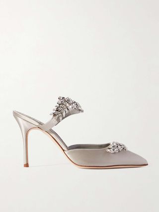 Lurum 90 Crystal-Embellished Satin Mules