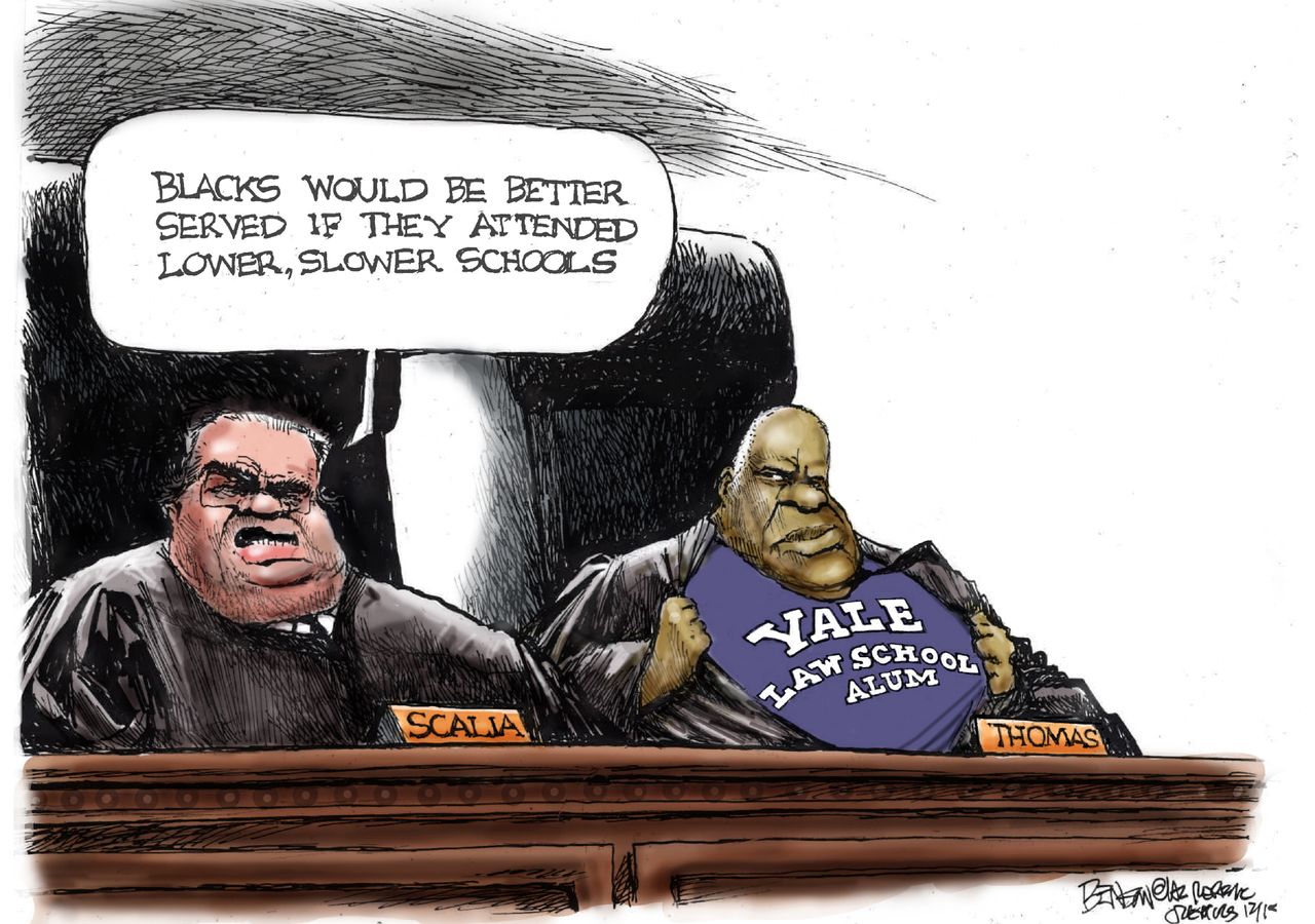 Editorial cartoon U.S. Antonin Scalia Racism