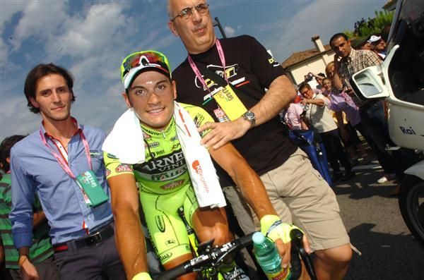 An exhausted but delighted Guardini after the race