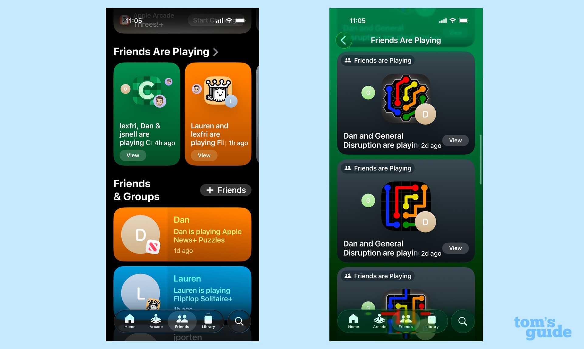 friends are playing tabs in apple games app