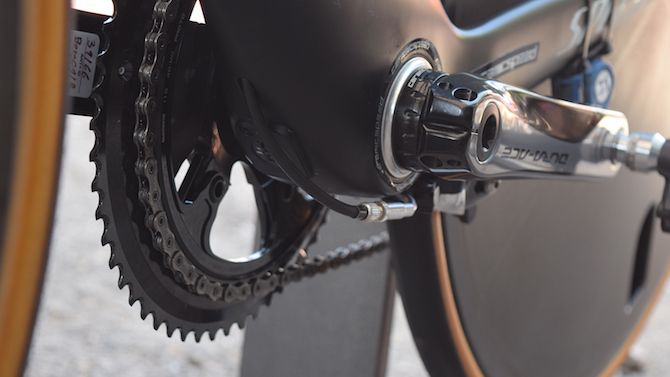 The bottom brake is located on the underside of the bottom bracket to keep it out of the wind