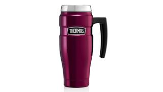 raspberry Thermos Stainless King travel mug, one of w&h's best coffee travel mugs