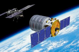 Artist's Rendition of Orbital Sciences' Cygnus Cargo Spacecraft 