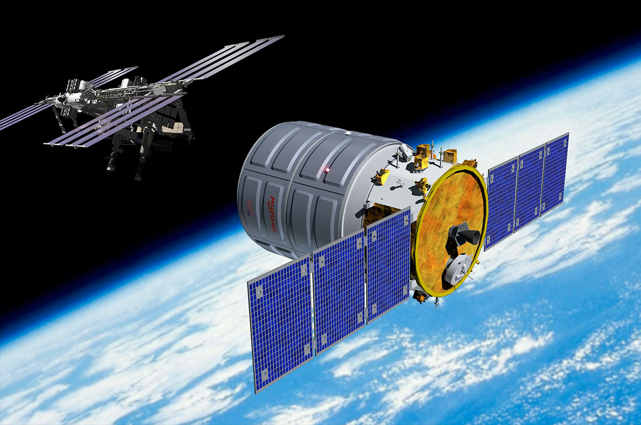 Artist&#039;s Rendition of Orbital Sciences&#039; Cygnus Cargo Spacecraft 