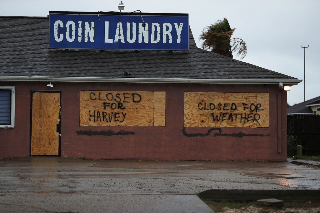 A Houston business that closed waiting for Harvey to hit.