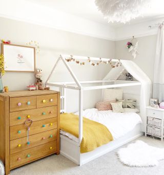 Ikea bed hacks Scandi style white cabin bed in children's room