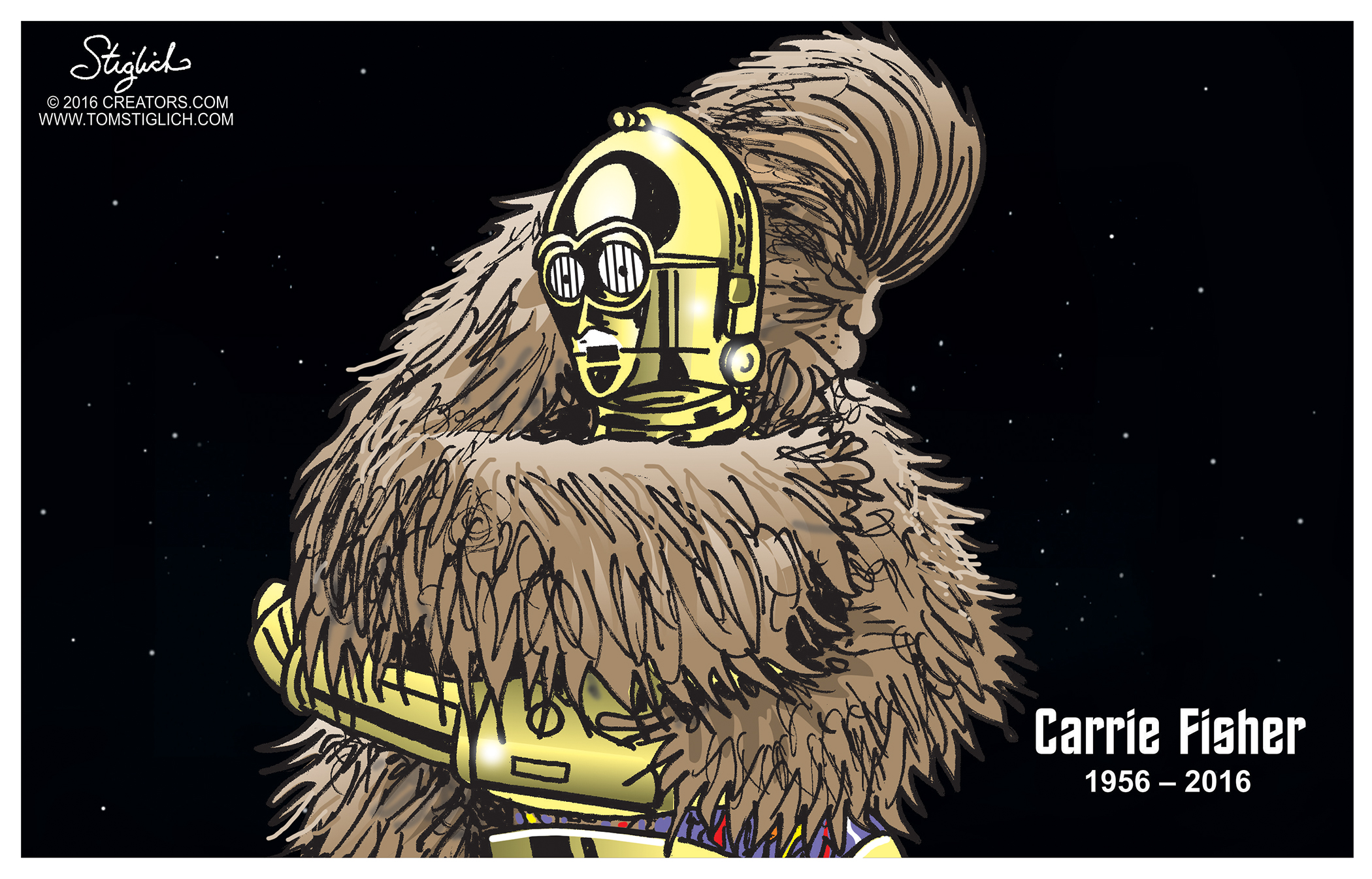Editorial cartoon U.S. Star Wars Carrie Fisher Chewbacca | The Week