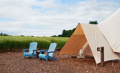 Bell tents at Soho Farmhouse, Oxfordshire, England