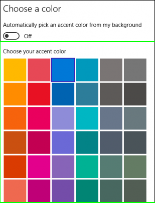 Pick a color or toggle "Automatically pick" to "On"