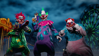 Three klowns holding weapons