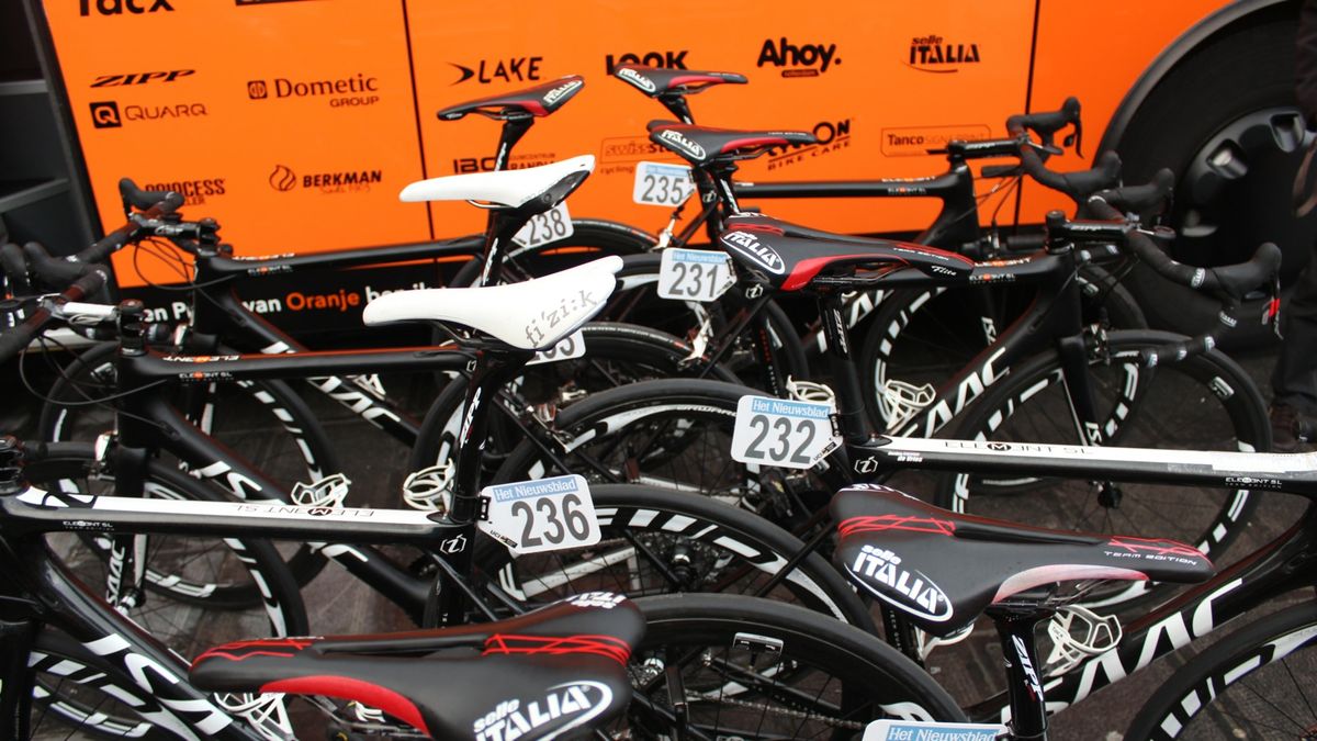 Riders cannot ride a non-sponsor-correct frame, of course, but saddles can be another matter