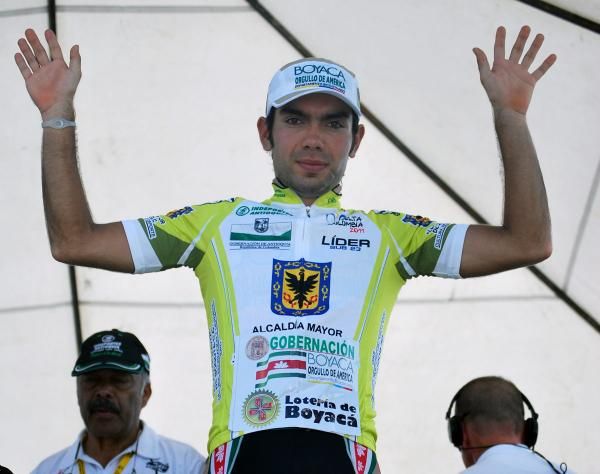 Romero on the podium with his best U/23 jersey on.