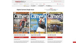 Landing page for Digital Camera magazine subscriptions, at www.magazinesdirect.com