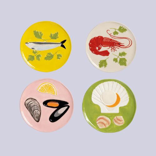 &amp;amp;Klevering, Extra Small De La Mer Plates Set of 4