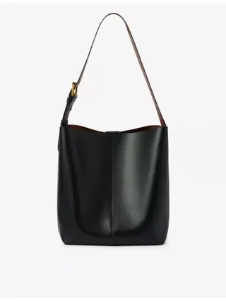 Saudade Logo-Embossed Leather Shoulder Bag