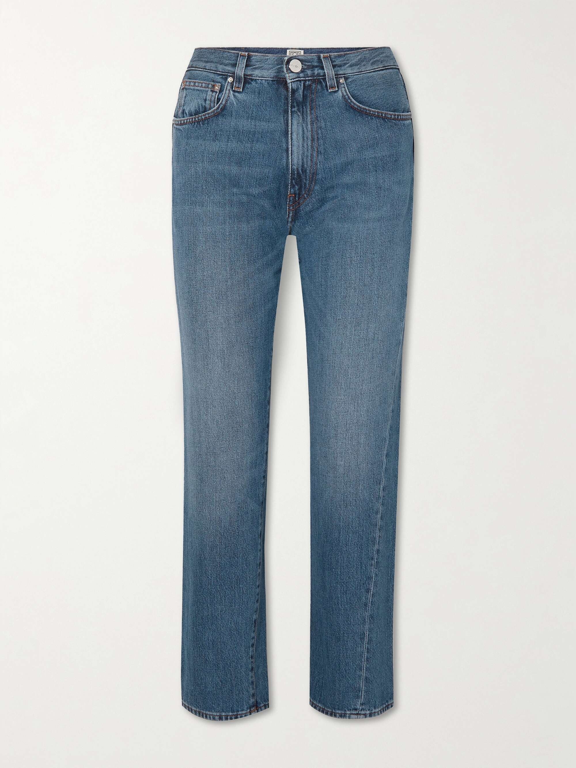 Twisted Seam High-Rise Straight-Leg Jeans